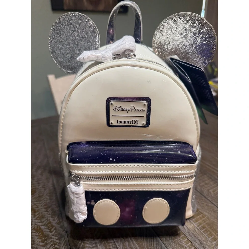 Loungefly Space Mountain Backpack WDW 50th Anniversary White Purple NWT OS